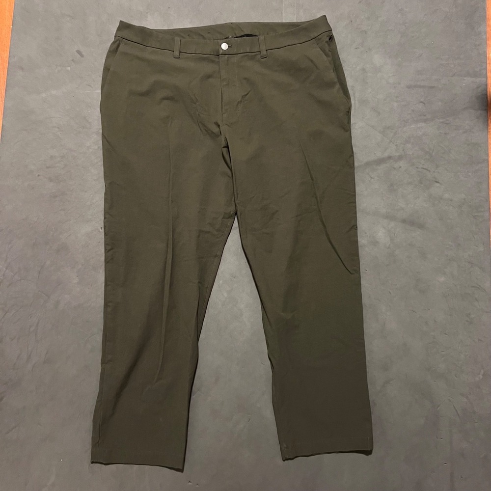 Lululemon ABC Classic-Fit Trouser Pants Stretch VersaTwill Dark Olive Men's 40 - Picture 2 of 8
